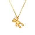 18K gold plated stainless steel necklace featuring a minimalist 3D teddy bear pendant - Gold Color Bear Pendant Necklace (Single)