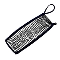 Detail of black banana hair clip with metal wires, elastic bands and decorative beads - 40 Teeth / Navy Blue