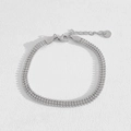 Zilveren Drierijige Kralenketting Stijl (B434)