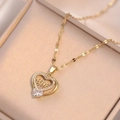 Gold Heart (White Zirconia)