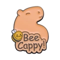 Spilla in smalto capibara con ape e testo Bee Cappy su distintivo in metallo - Stile Ape(XZ9399)