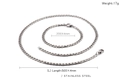 Detalle del conjunto de cadena cubana de acero inoxidable con collar 500mm y pulsera 200mm - Juego de 4mm de Ancho (KS130227-Z)