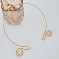 Collier ras du cou doré à spirales pour accessoires de bijoux Hanfu traditionnels - Collier Yingluo à Grande Spirale Imitation Or Électrophorétique
