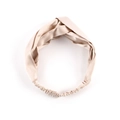 Coletero beige de seda de mora 19mm con diseño de nudo y banda elástica - Beige