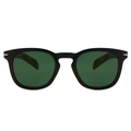 Lunettes de soleil vintage noires carrées avec verres vert foncé et détails flèches - Monture Noire / Verres Verts G15