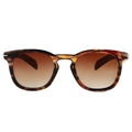 Lunettes de soleil carrées rétro avec monture en écaille ambrée et verres dégradés bruns - Monture Écaille Verres Marron