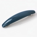 Minimalist deep blue curved spring hair clip with glossy finish and silver metal clasp - Glossy Navy Blue