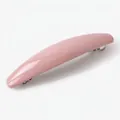 Minimalist Morandi pink spring hair clip with a glossy finish and silver metal base - Glossy Pink