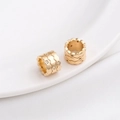 Detailed macro view of 14K gold plated honeycomb spacers with zircon micro-pave setting - Style 20 / 9x7mm / 14K Gold