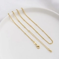 Detail of 14K gold plated chain with spacer beads, lobster clasp and water drop pendant - Satellite Bead Chain / 18K Gold