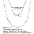 Detail of 1.0mm 925 sterling silver twisted link chain with S925 engraved clasp - Twist Chain / 1mm/45cm