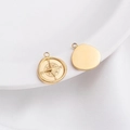 Pendentif boussole et disque lisse plaqué or 14K pour la fabrication de bijoux chic - 3# Boussole / Rond Lisse (15mmx17mm)