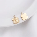 Pendentif fleur de cerisier plaqué or 14K mat avec texture brossée et motif de trèfle - 4# Trèfle à quatre feuilles (10mmx14mm)