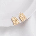 Handgefertigte, mit 14K Gold beschichtete Anhänger mit Hammerschlag-Textur für DIY-Schmuck - 7# Texturiertes Rechteck (11mmx17mm)