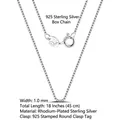 1.0mm wide 925 sterling silver box chain necklace, 45cm length with S925 Italy hallmark - Box Chain / 1mm/45cm