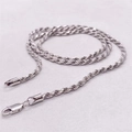 Collar de cadena de cuerda de plata de ley S925 pulida con cierre de langosta para hombres y mujeres - 1.5mm de Ancho (45cm) / Oro Blanco