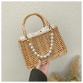 Borsa Quadrata Con Filo Di Perle