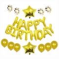 Gouden Happy Birthday ballonnenset met sterfolie ballonnen en lovertjes decoraties - Goud