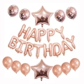 Rose goud Happy Birthday ballonnen set met sterfolie en pailletten decoratie - Roségoud