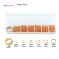 DIY jewelry kit with rose gold lobster clasps and jump rings in various sizes - Rose Gold