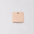 Pendentif carré en acier inoxydable or rose poli avec trou pour gravure personnalisée - Or rose