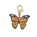 Yellow and orange gradient butterfly charm with black edges and golden lobster clasp - Yellow