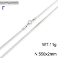 Silver 304 stainless steel square snake chain necklace 550x2mm with lobster clasp - Silver 550x2mm(KN203610-Z)