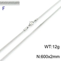 Silver 2mm snake bone chain necklace 600mm length with lobster clasp for men and women - Silver 600x2mm(KN203611-Z)