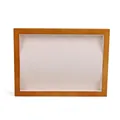 Solid wood jewelry display tray with beige velvet lining and 15 silver necklace hooks - Necklace Bracelet Tray / Necklace Tray Wood Beige