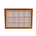 15-grid wooden jewelry display tray with cream velvet lining for rings and earrings - 15 Slots / 15 Slots Wood Beige