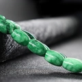 Polished green natural agate barrel beads with distinct textures for DIY jewelry - Emerald Green