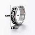 Detailed size specifications of silver stainless steel earring with vintage engraved patterns - Plant Vine (S96)