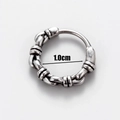 Orecchini da uomo in acciaio inossidabile con motivi geometrici e diametro interno di 1,0 cm - Stile Texture Intrecciata Tessuta (S104)