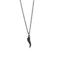 Collar minimalista de acero inoxidable negro con colgante de chile y cadena de eslabón - Cadena de 0.4*45+5CM / Negro