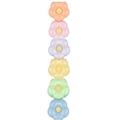 Vertical stack of six colorful flower-shaped plastic highlighters in pastel tones - Bulk Packaging / Solid Color New Product