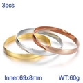 Three-piece set of minimalist 8mm stainless steel bangles in gold, silver, and rose gold - Stacking Combinations