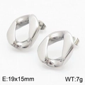 Pendientes de tuerca con eslabones de cadena retorcidos en acero inoxidable, 19x15mm - Par Color Acero (KE110903-KJX)
