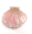 Pink and white marble acetate shell hair claw clip with elegant gold line detailing - Pink