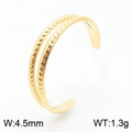Anillo abierto de doble capa chapado en oro de 18K con diseño de cuerda, 4,5mm y 1,3g - Estilo Fino de Doble Capa Trenzada (KR105044-KFC) / Dorado