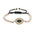 Pulsera ajustable de ojo turco con micro-pavé de circonitas en cordón trenzado - Color Mezclado 4