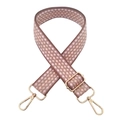 Adjustable 3.8cm gradient wide strap with geometric weave and gold metal lobster clasps - Light Lotus Pink