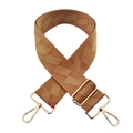 5cm camel diamond pattern woven bag strap with adjustable golden metal buckles - Silver Clasp / No.5 Yellow Brown