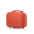 14-inch coral orange hardshell cosmetic suitcase with carry handle and metal zipper - 14" / Orange Red