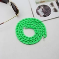 Vibrant green acrylic eyewear chain with non-slip silicone loops and metal spring connectors - Fluorescent Green