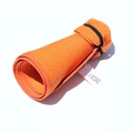 Detail showing the portable roll-up design and woven texture of the orange straw sun hat - Adult (55-60cm) / Orange