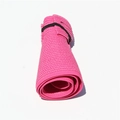 Pink straw sun visor hat with rollable design for travel shown on white background - Adult (55-60cm) / Rose Red