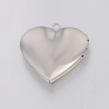 Polished 316L stainless steel heart locket pendant with a mirrored silver finish - Steel