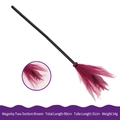 Rose red mesh witch broom for Halloween, 89cm length with double-section handle - Rose Red