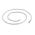Polished silver stainless steel oval bead chain necklace with secure lobster clasp - Style A 500mm*2.4mm (KN107365-Z)
