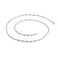 Polished silver stainless steel ball and long oval bead chain necklace variant - Style B 500mm*2.4mm (KN107367-Z)